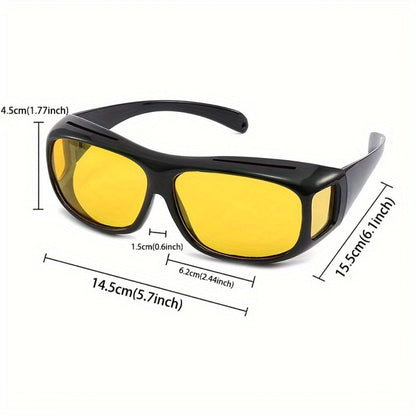 Sunglasses for Men - Night Vision Driving Glasses 2 Pack HD Yellow Anti-Glare Lenses, UV400 & - product detail view 4