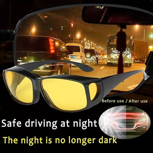 Sunglasses for Men - Night Vision Driving Glasses 2 Pcs - Anti Glare Yellow Lens HD Goggles for - product detail view 2