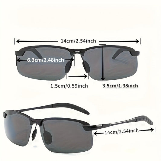 Sunglasses for Men - Night Vision Glasses 2 Pack Anti-Glare Driving Half Frame TAC Lens for - product detail view 2