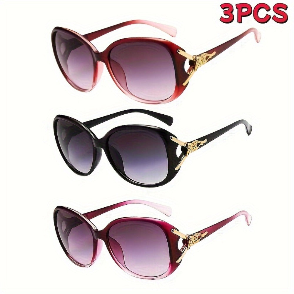 Sunglasses - Oversized Women 3 Pairs Set Blackout Anti-Glare Fashion UV Protection - main product view