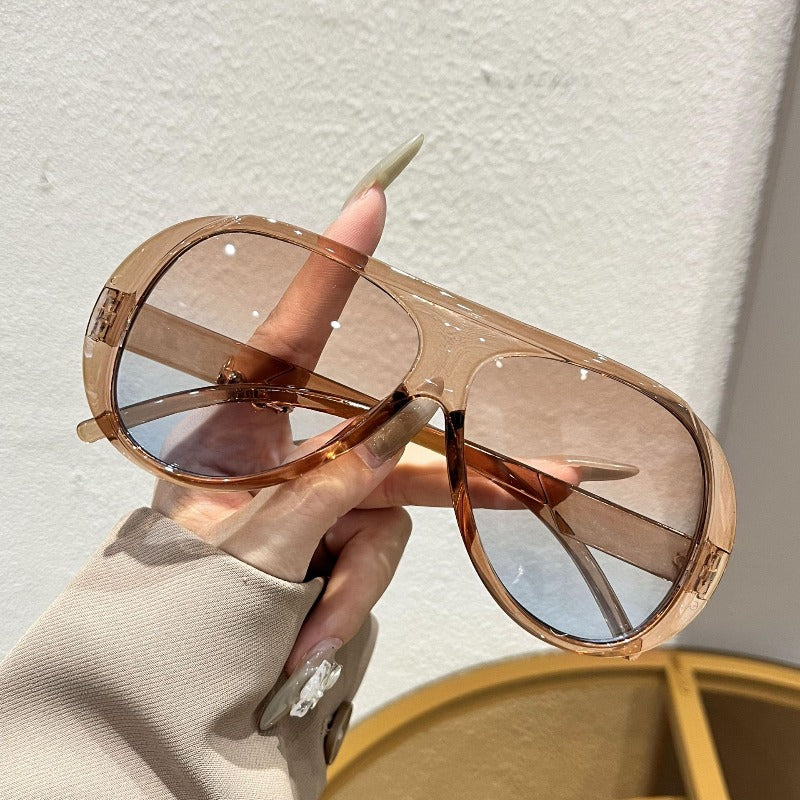 Sunglasses for Men - Oversized for Big Faces Women Retro Large Frame Vintage UV400 Fashion - product detail view 7