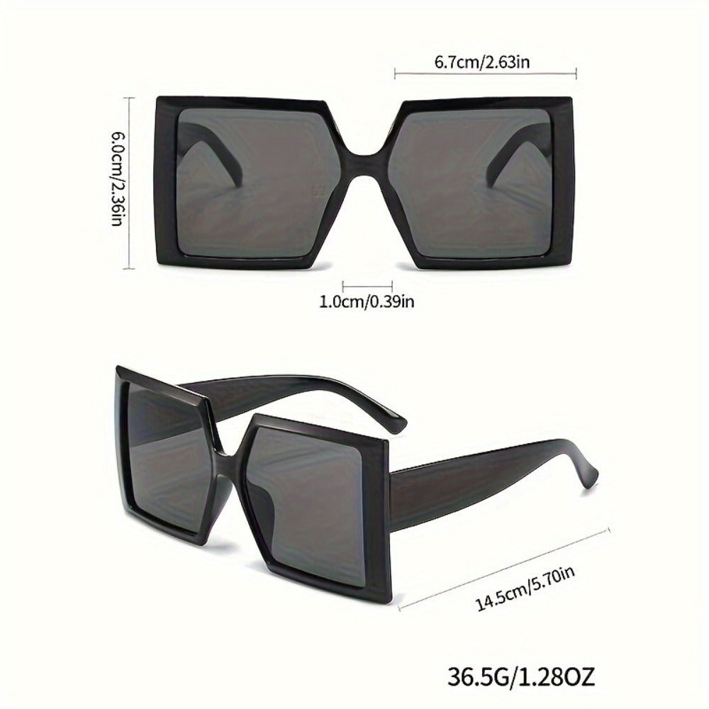 Sunglasses for Women - Oversized Fashion Glasses for 3 Pack Large Frame Flat Top Square Pink - product detail view 5