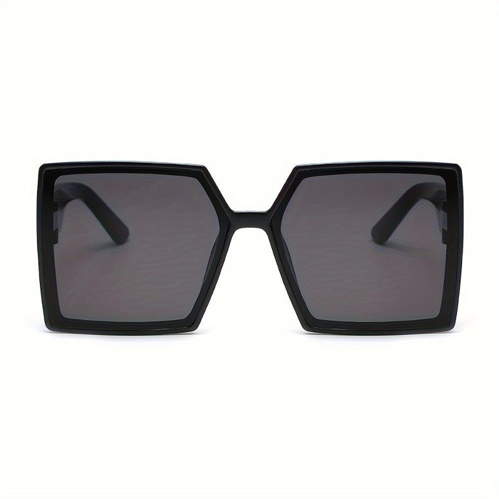 Sunglasses for Women - Oversized for Fashion Luxury Thick Frame Big Lens Shades Black Gray - product detail view 2