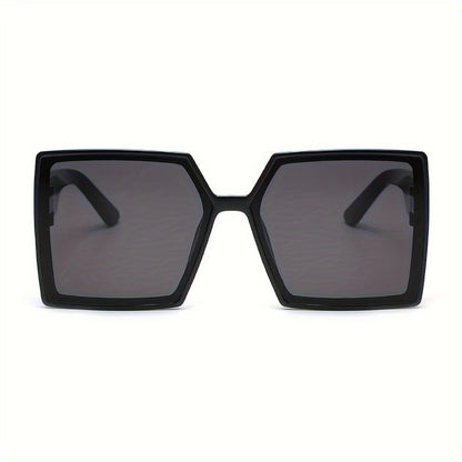 Sunglasses for Women - Oversized for Fashion Luxury Thick Frame Big Lens Shades Black Gray - product detail view 2