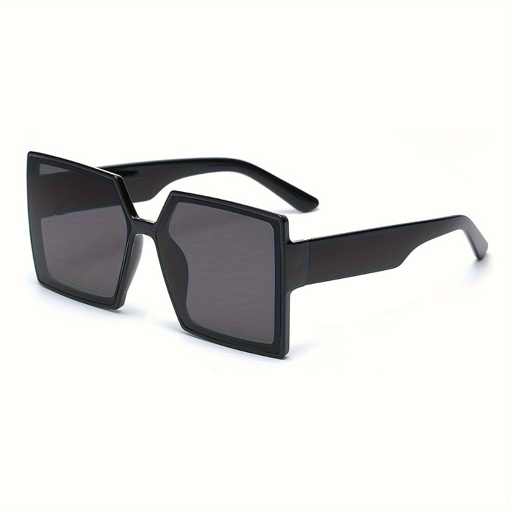 Sunglasses for Women - Oversized for Fashion Luxury Thick Frame Big Lens Shades Black Gray - product detail view 3