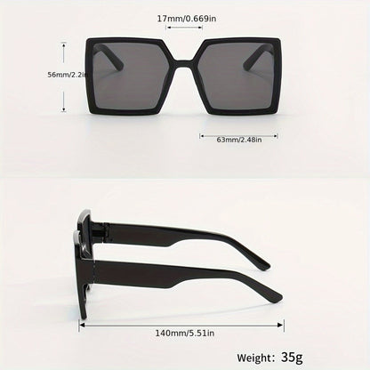 Sunglasses for Women - Oversized for Fashion Luxury Thick Frame Big Lens Shades Black Gray - product detail view 4