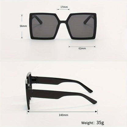 Sunglasses for Women - Oversized for Fashion Luxury Thick Frame Big Lens Shades Black Gray - product detail view 6