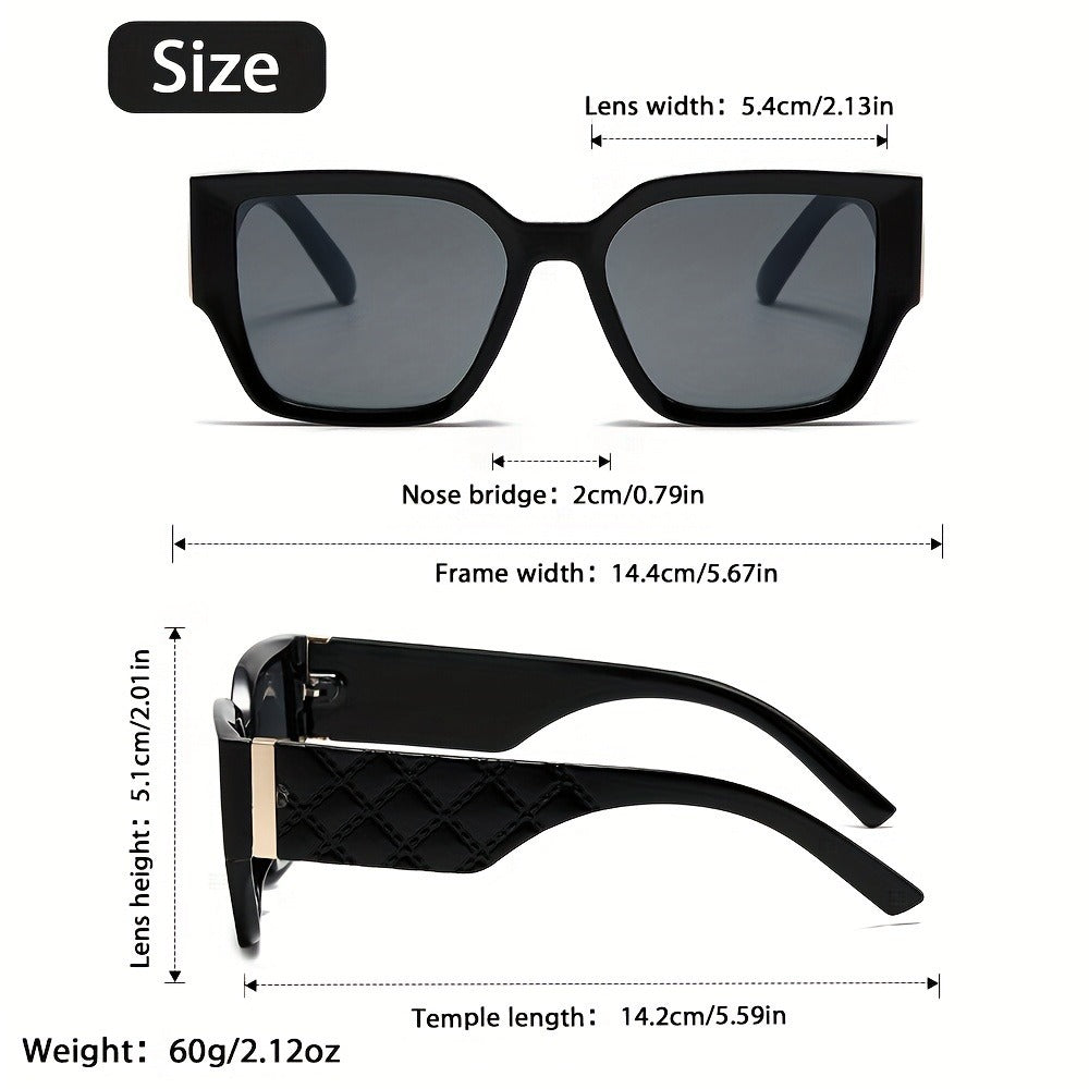 Sunglasses for Men - Oversized Retro Wide Frame Rectangular Vintage Glasses for Women Unisex - product detail view 4