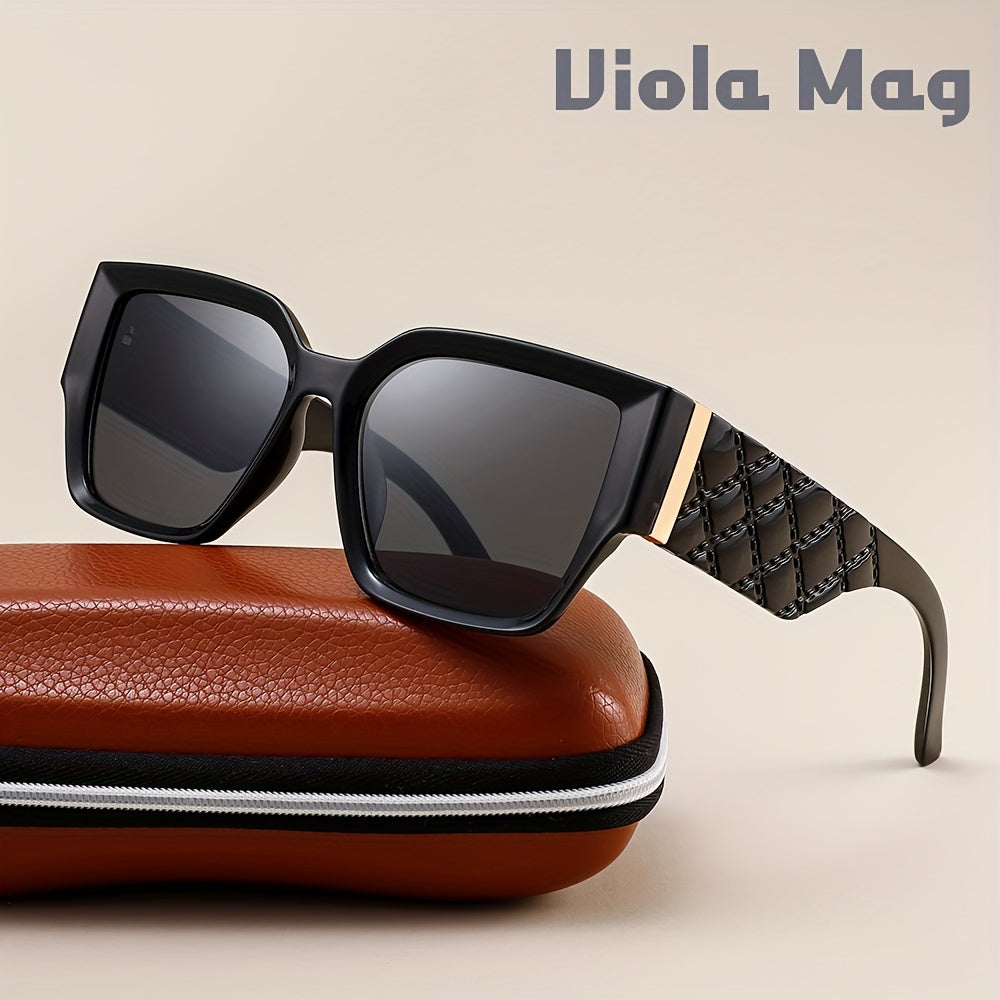 Sunglasses for Men - Oversized Retro Wide Frame Rectangular Vintage Glasses for Women Unisex - product detail view 12
