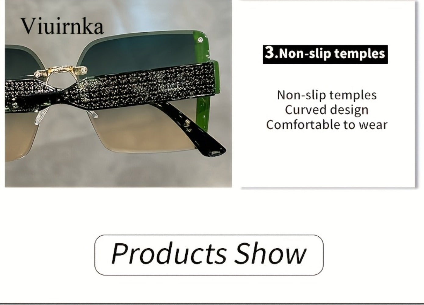 Sunglasses for Women - Oversized Rimless Square Frame Gradient Lenses Lightweight Unisex Fashion - product detail view 11