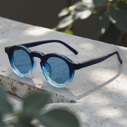 Sunglasses for Men - Oversized Round Gradient Lens UV400 Retro Vintage Style for & Women - product detail view 8