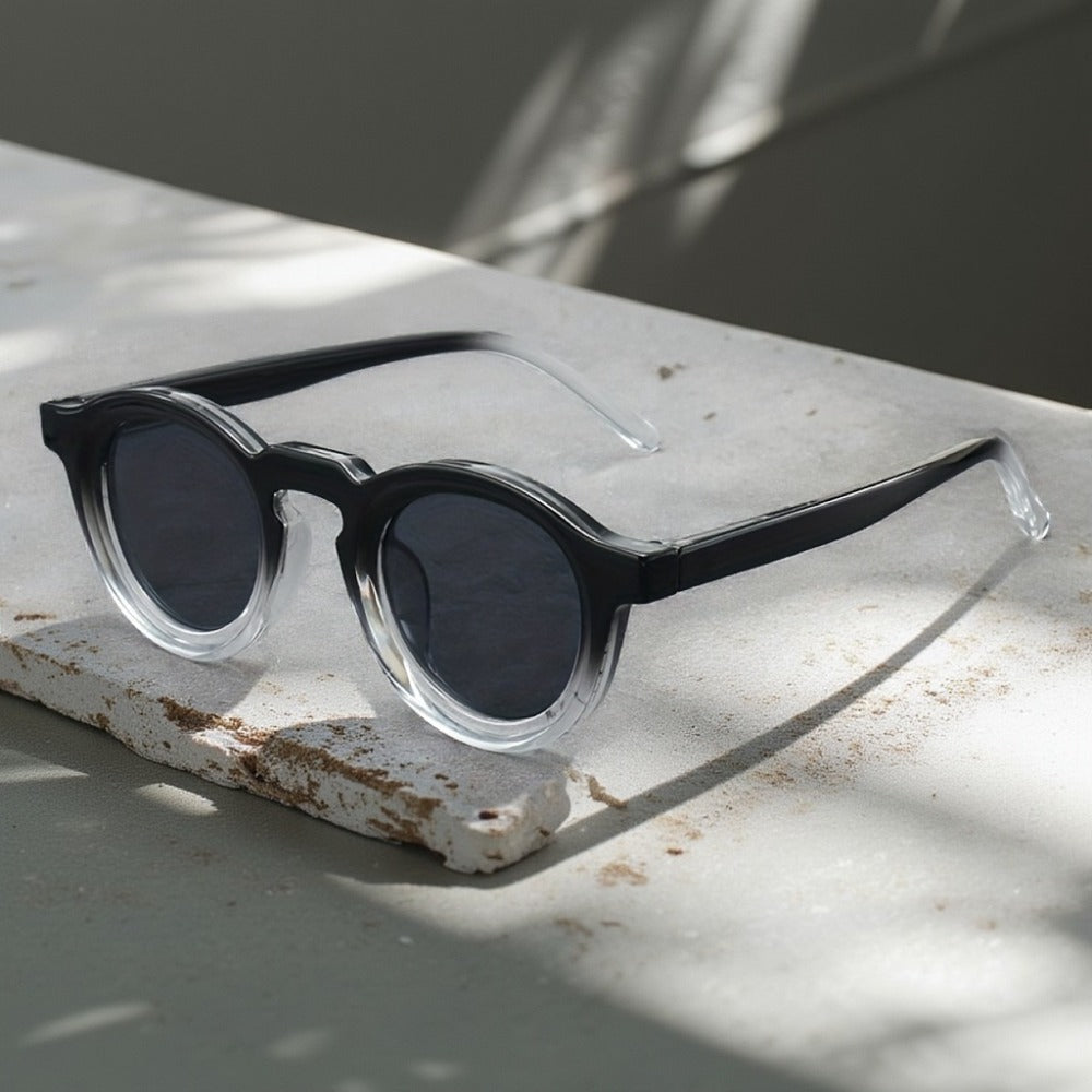 Sunglasses for Men - Oversized Round Gradient Lens UV400 Retro Vintage Style for & Women - product detail view 12