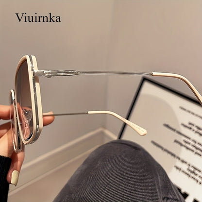 Sunglasses for Men - Oversized Square Gradient UV400 for Women - Trendy Unisex Fashion Eyewear - product detail view 4