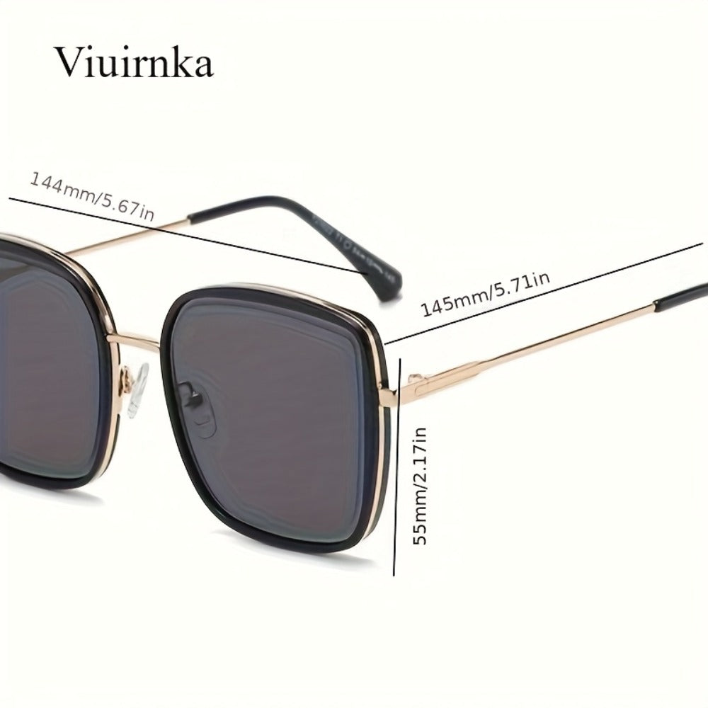Sunglasses for Men - Oversized Square Gradient UV400 for Women - Trendy Unisex Fashion Eyewear - product detail view 6