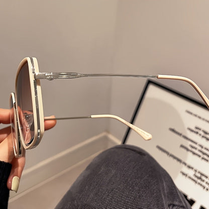 Sunglasses for Men - Oversized Square Gradient UV400 for Women - Trendy Unisex Fashion Eyewear - product detail view 15