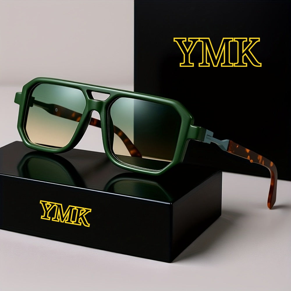Sunglasses for Men - Oversized Square Retro Tortoiseshell Arms for Women Vintage 70s 90s - product detail view 4