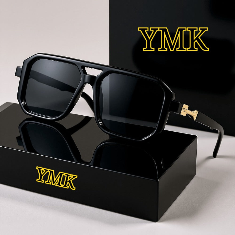 Sunglasses for Men - Oversized Square Retro Tortoiseshell Arms for Women Vintage 70s 90s - product detail view 6