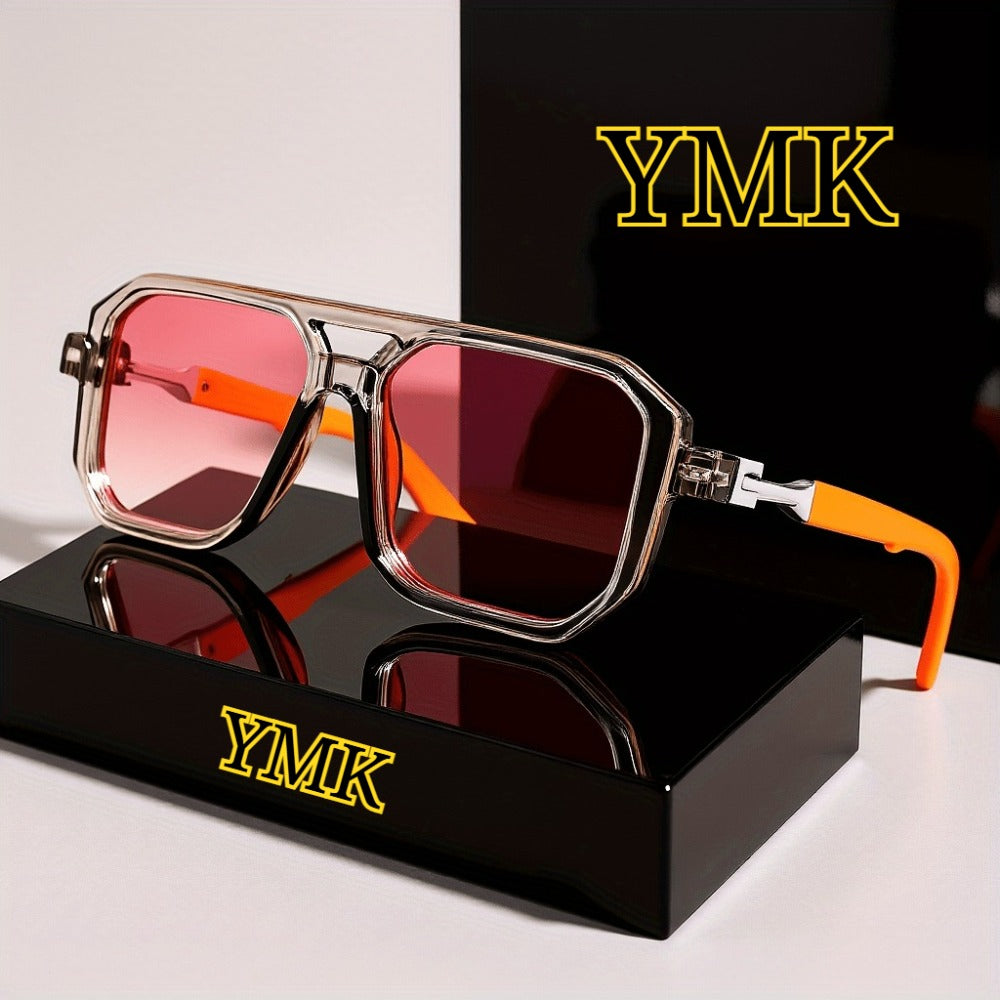 Sunglasses for Men - Oversized Square Retro Tortoiseshell Arms for Women Vintage 70s 90s - product detail view 8