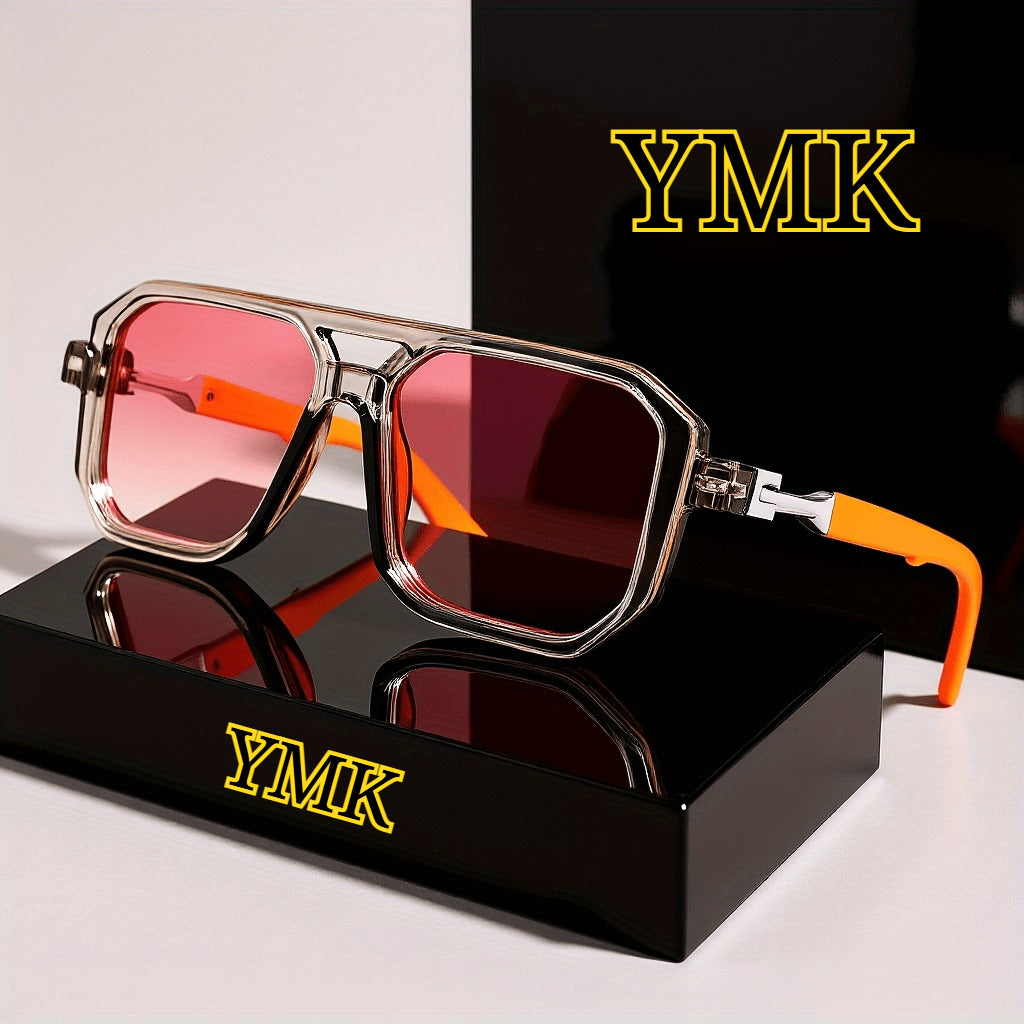 Sunglasses for Men - Oversized Square Retro Tortoiseshell Arms for Women Vintage 70s 90s - product detail view 26