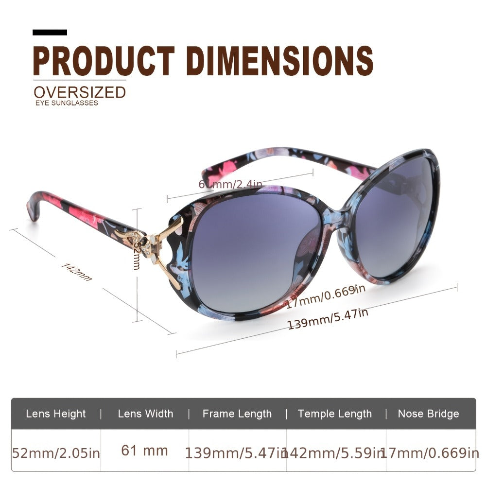 Sunglasses for Women - Oversized for UV400 Large Frame Anti-Glare Fashion Eyewear 8842 Style - product detail view 6