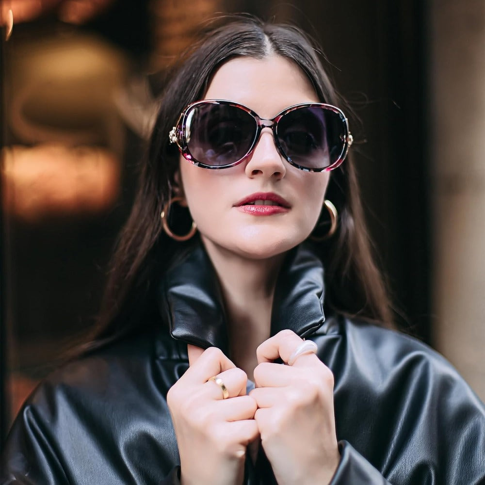 Sunglasses for Women - Oversized for UV400 Large Frame Anti-Glare Fashion Eyewear 8842 Style - product detail view 12