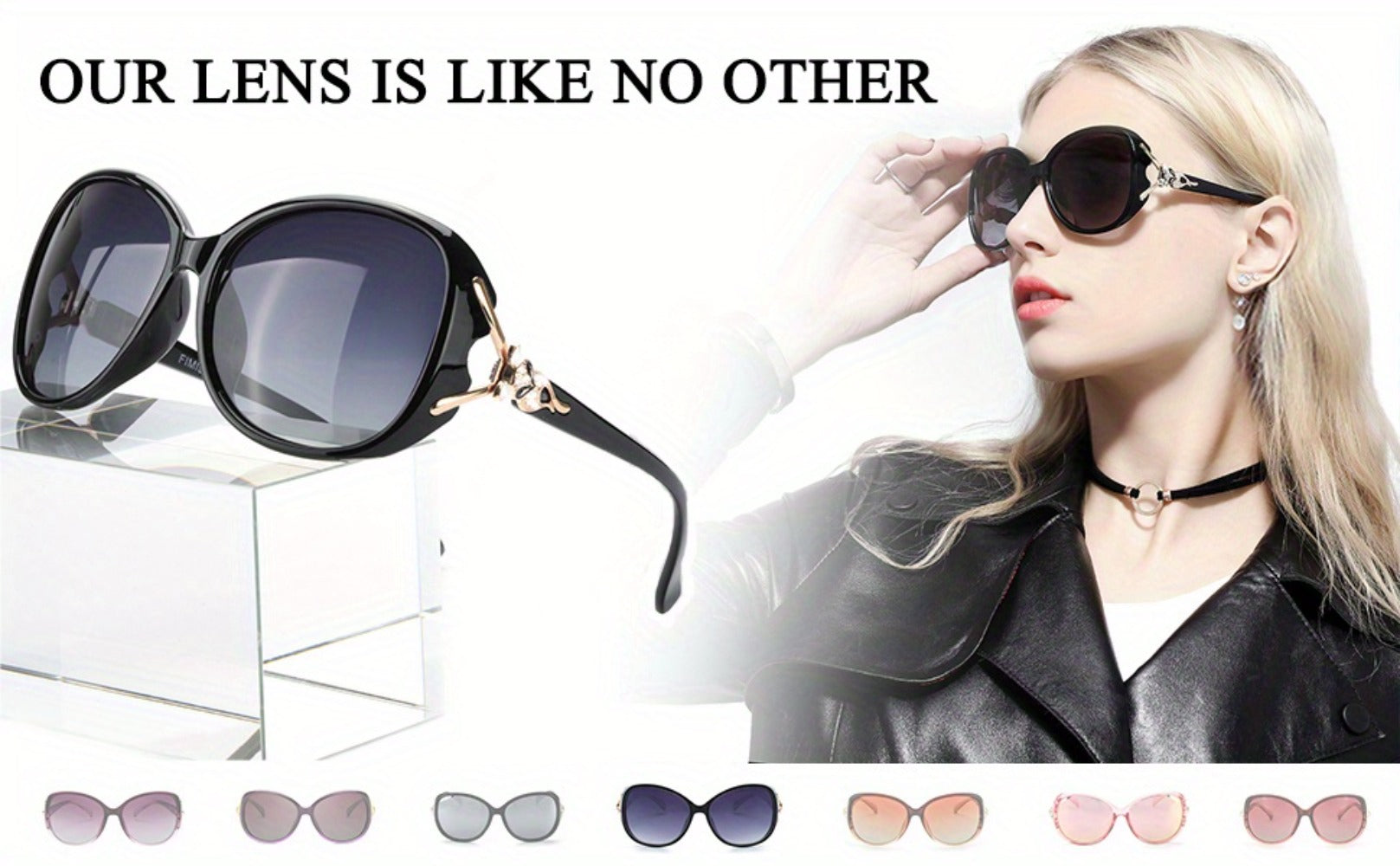 Sunglasses for Women - Oversized for UV400 Large Frame Anti-Glare Fashion Eyewear 8842 Style - product detail view 17