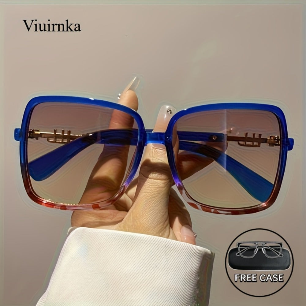 Sunglasses for Men - Oversized Vintage Unisex Two-Tone Frame Premium Fashion Eyewear Beach - main product view