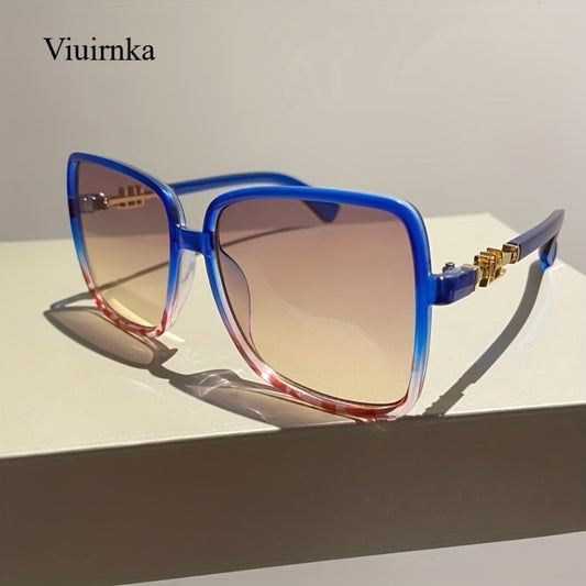 Sunglasses for Men - Oversized Vintage Unisex Two-Tone Frame Premium Fashion Eyewear Beach - product detail view 2