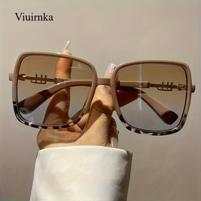 Sunglasses for Men - Oversized Vintage Unisex Two-Tone Frame Premium Fashion Eyewear Beach - product detail view 3
