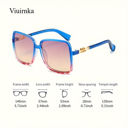 Sunglasses for Men - Oversized Vintage Unisex Two-Tone Frame Premium Fashion Eyewear Beach - product detail view 5