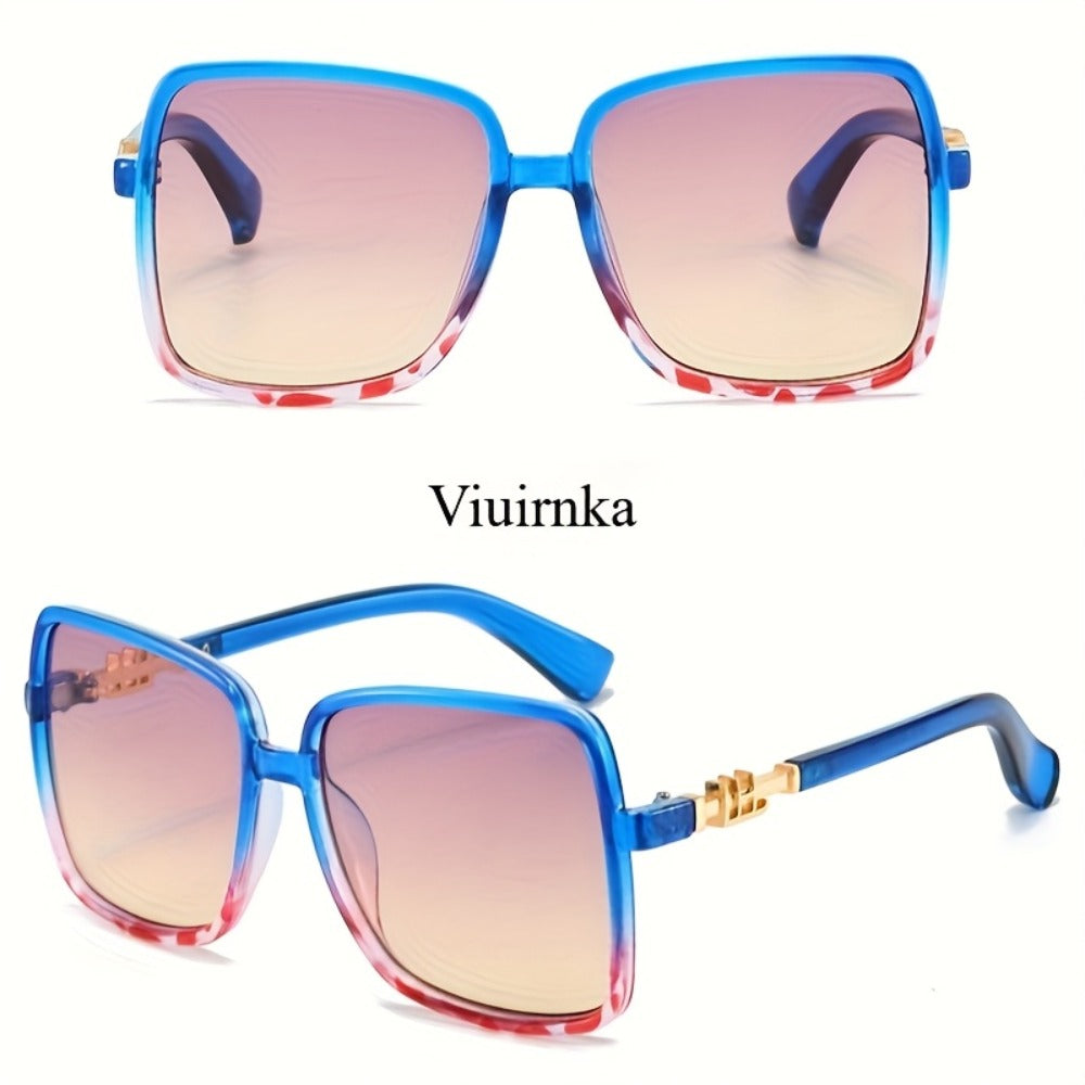 Sunglasses for Men - Oversized Vintage Unisex Two-Tone Frame Premium Fashion Eyewear Beach - product detail view 7