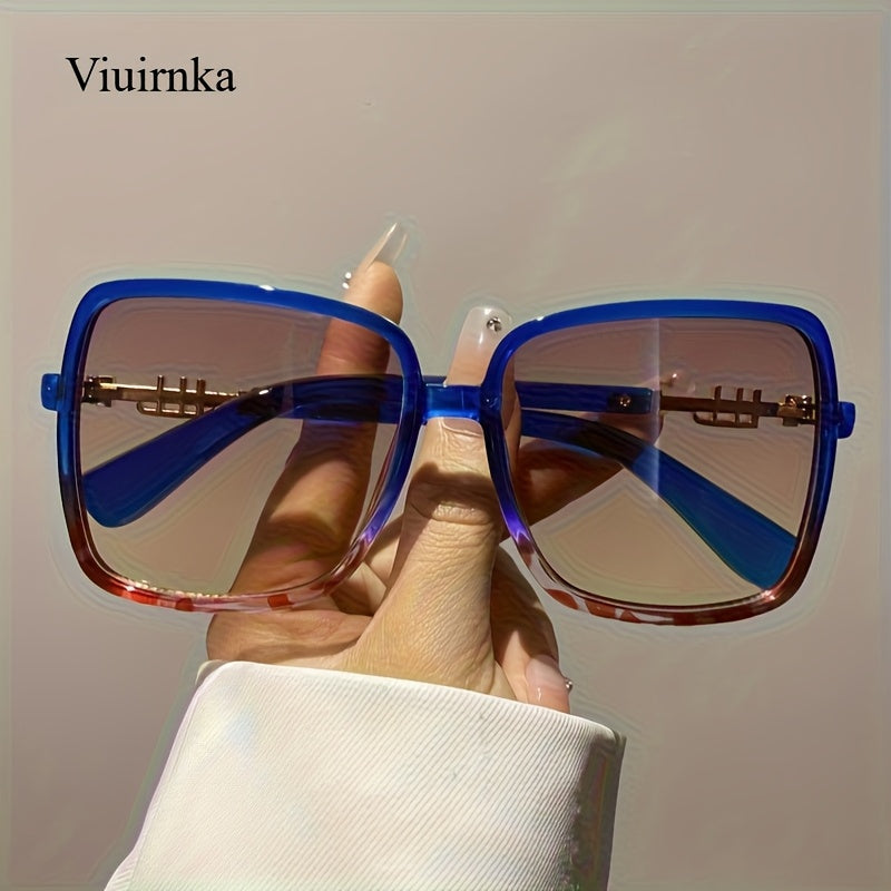 Sunglasses for Men - Oversized Vintage Unisex Two-Tone Frame Premium Fashion Eyewear Beach - product detail view 14