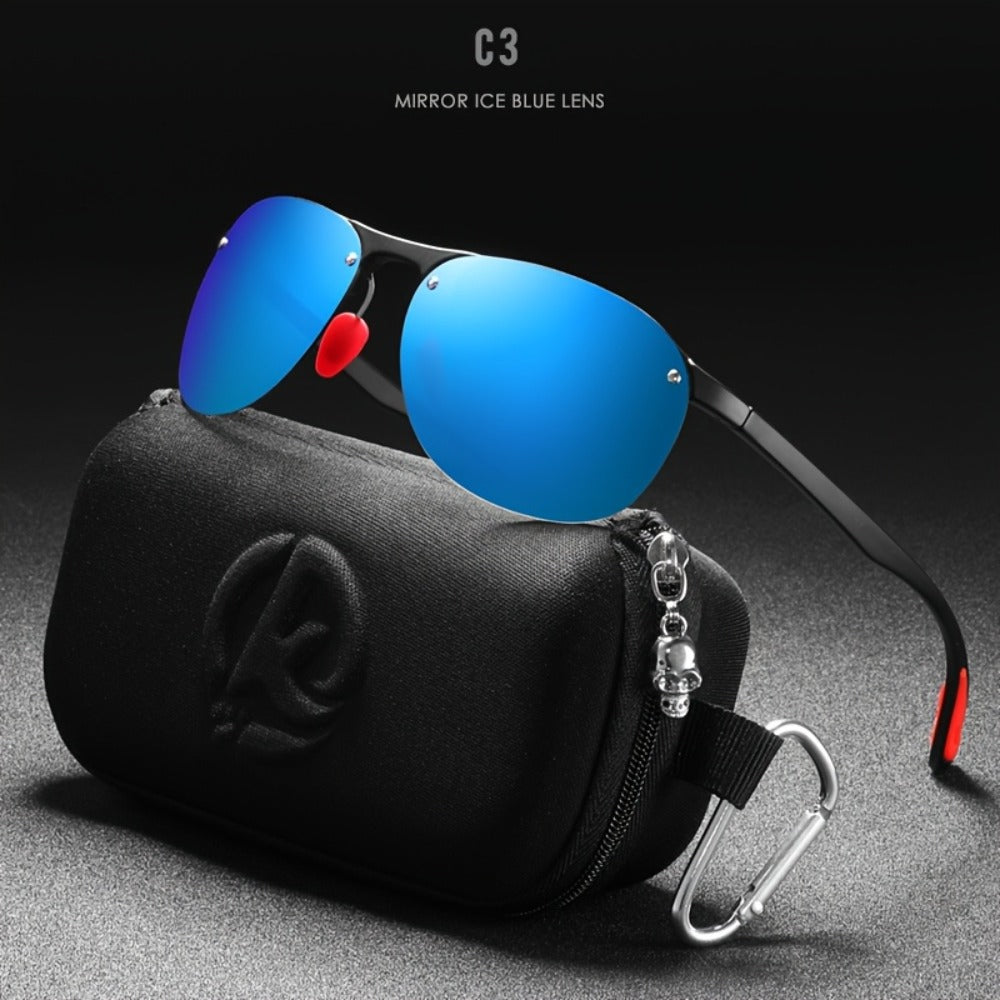 Sunglasses for Men - Photochromic Polarized Frameless Oval - TR90 Lightweight Auto-Darkening - product detail view 5