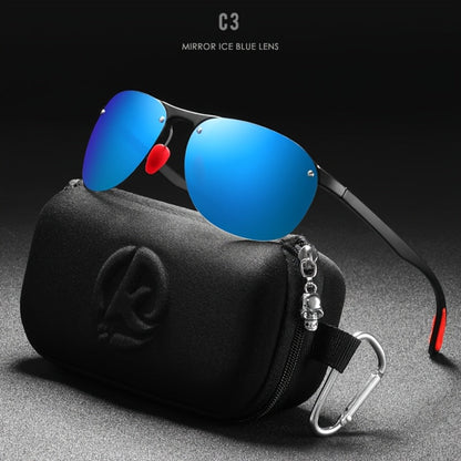 Sunglasses for Men - Photochromic Polarized Frameless Oval - TR90 Lightweight Auto-Darkening - product detail view 5