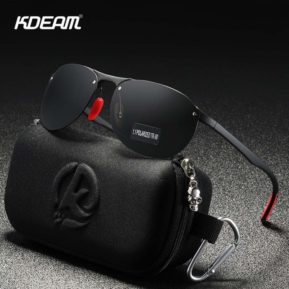 Sunglasses for Men - Photochromic Polarized Frameless Oval - TR90 Lightweight Auto-Darkening - product detail view 6