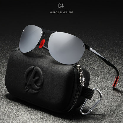 Sunglasses for Men - Photochromic Polarized Frameless Oval - TR90 Lightweight Auto-Darkening - product detail view 7