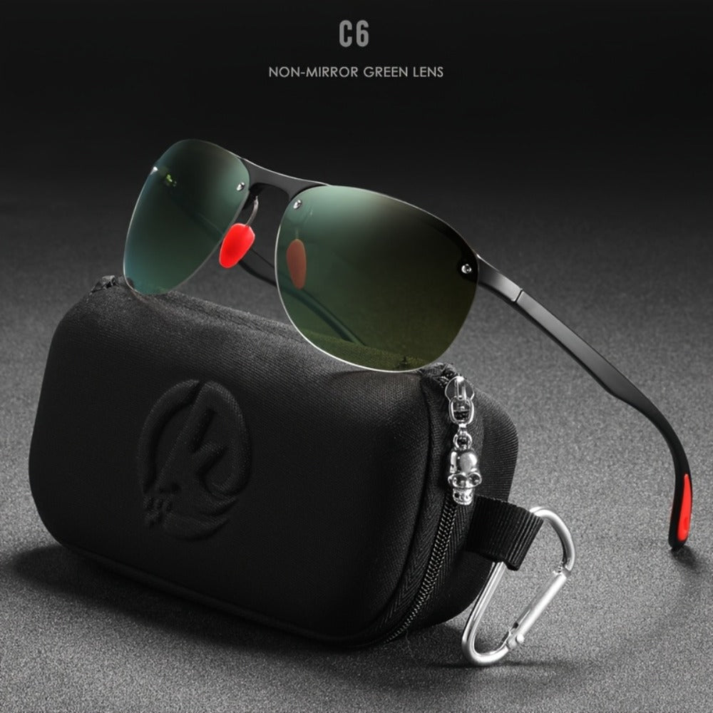 Sunglasses for Men - Photochromic Polarized Frameless Oval - TR90 Lightweight Auto-Darkening - product detail view 9