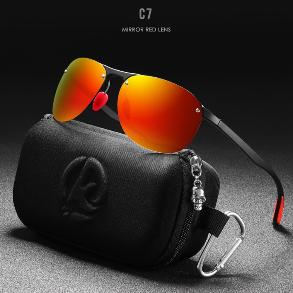 Sunglasses for Men - Photochromic Polarized Frameless Oval - TR90 Lightweight Auto-Darkening - product detail view 10