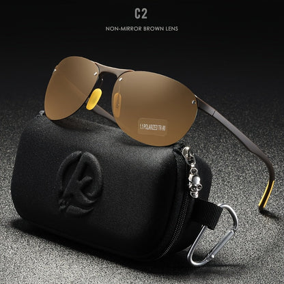 Sunglasses for Men - Photochromic Polarized Frameless Oval - TR90 Lightweight Auto-Darkening - product detail view 12