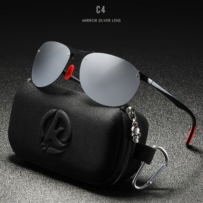 Sunglasses for Men - Photochromic Polarized Frameless Oval - TR90 Lightweight Auto-Darkening - product detail view 14