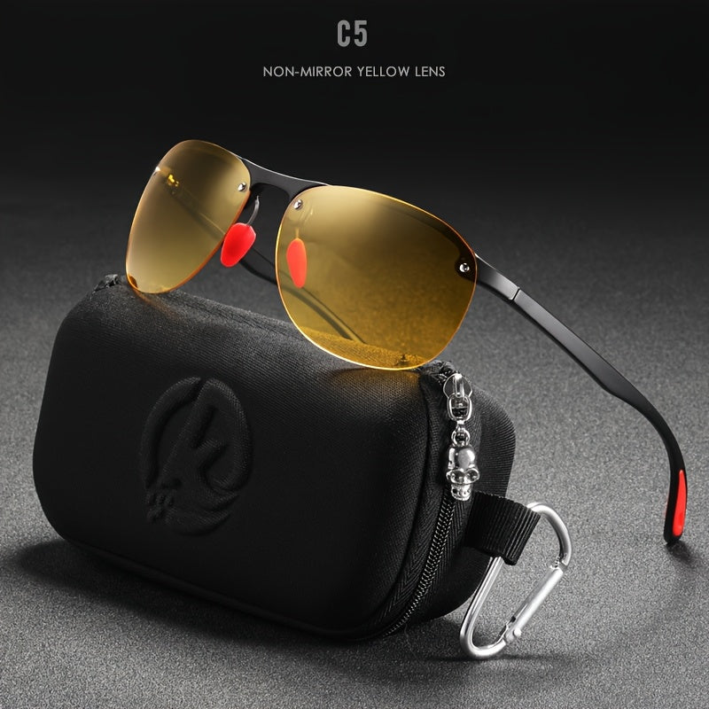 Sunglasses for Men - Photochromic Polarized Frameless Oval - TR90 Lightweight Auto-Darkening - product detail view 15