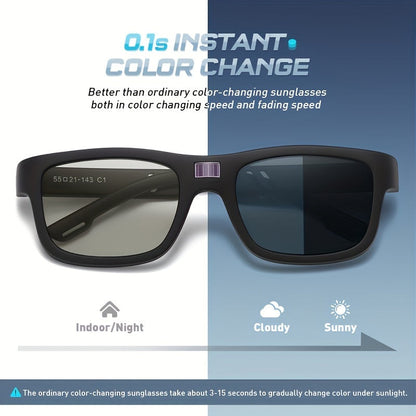 Sunglasses for Men - Photochromic Polarized UV400 Auto-Darkening Lenses Lightweight Frame for - product detail view 9