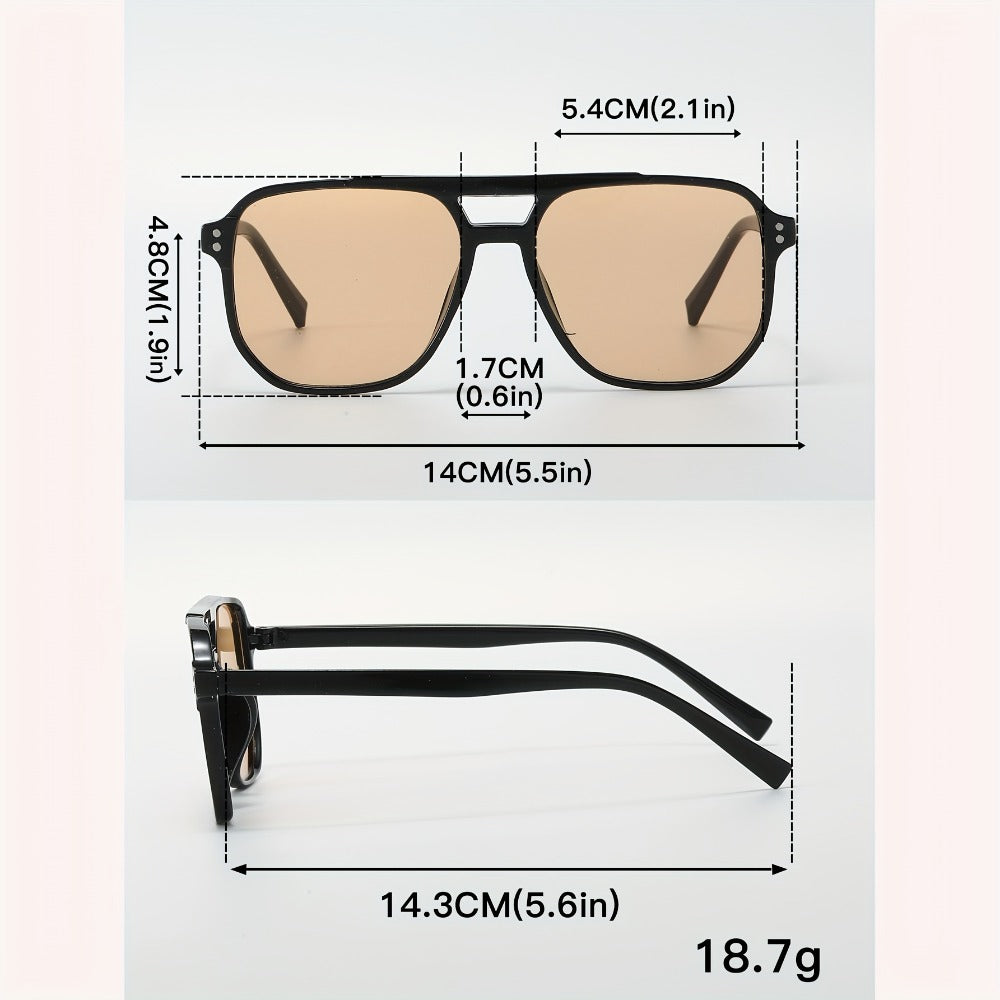Sunglasses for Men - Pilot 5 Pack Women Large Square PC Frame Multicolor Lenses Fashion Casual - product detail view 4