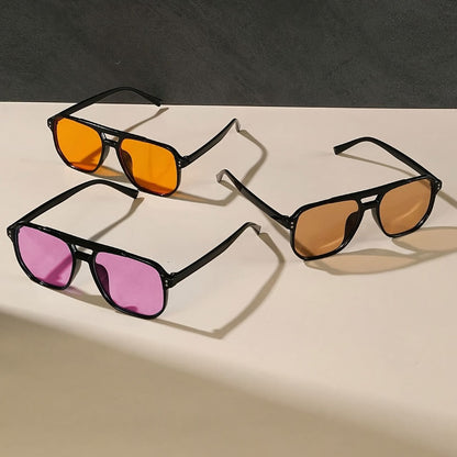 Sunglasses for Men - Pilot 5 Pack Women Large Square PC Frame Multicolor Lenses Fashion Casual - product detail view 8