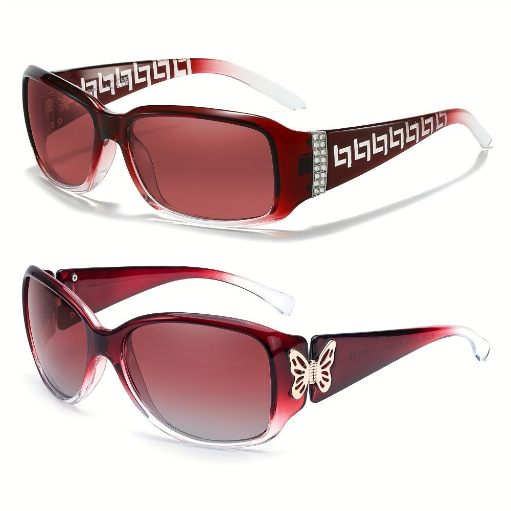 Sunglasses for Women - Polarized 2 Pack UV400 Butterfly Oversized Jackie-O Wrap-Around Fashion - product detail view 5