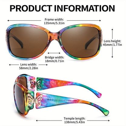 Sunglasses for Women - Polarized 2 Pack UV400 Butterfly Oversized Jackie-O Wrap-Around Fashion - product detail view 6