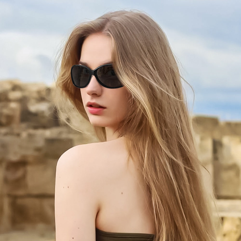 Sunglasses for Women - Polarized 2 Pack UV400 Butterfly Oversized Jackie-O Wrap-Around Fashion - product detail view 14