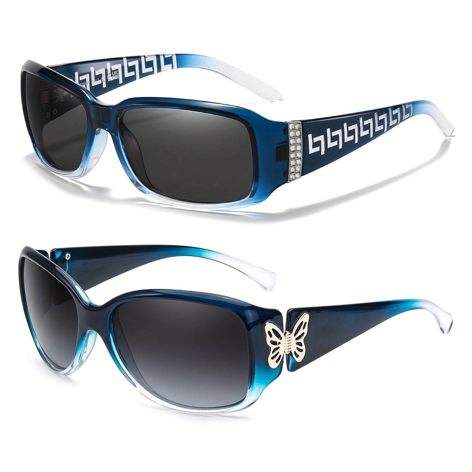 Sunglasses for Women - Polarized 2 Pack UV400 Butterfly Oversized Jackie-O Wrap-Around Fashion - product detail view 22