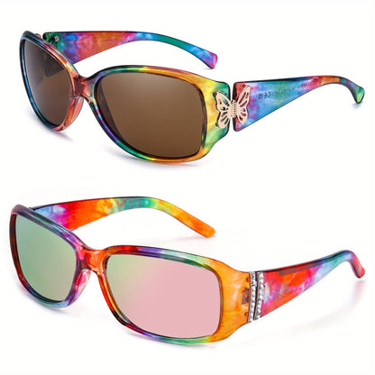 Sunglasses for Women - Polarized 2 Pack UV400 Butterfly Oversized Jackie-O Wrap-Around Fashion - product detail view 23