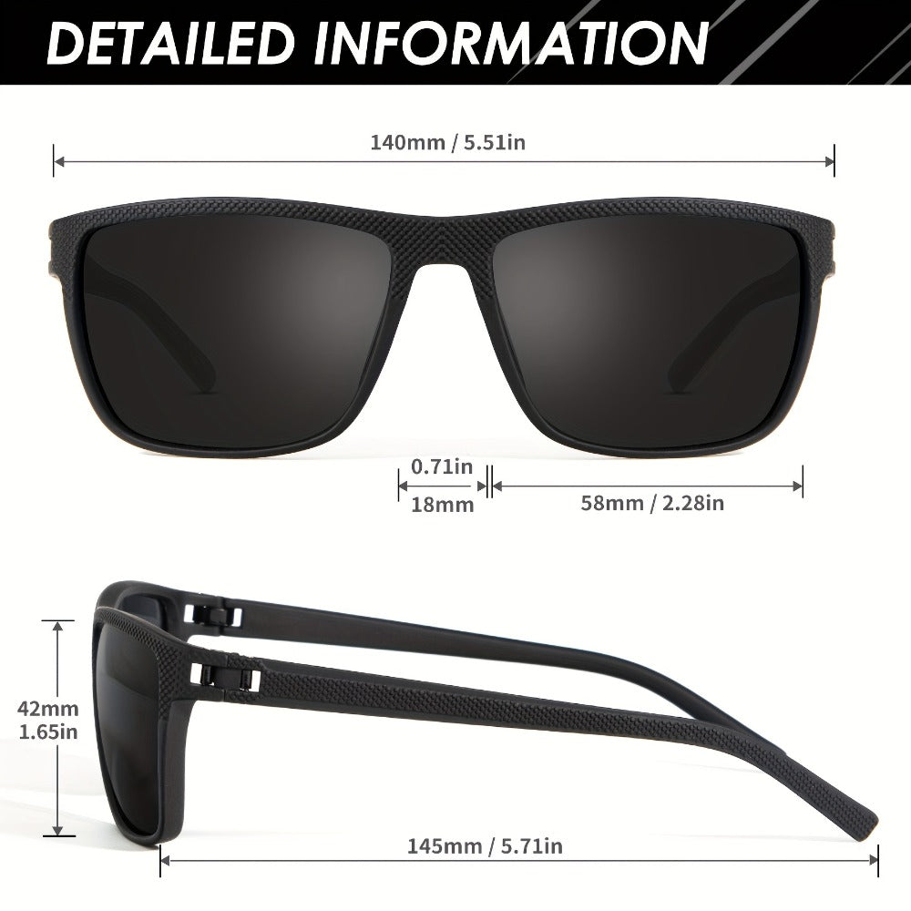 Sunglasses for Men - Polarized 3 Pack for Women Classic Square Sport Lightweight UV400 - product detail view 4